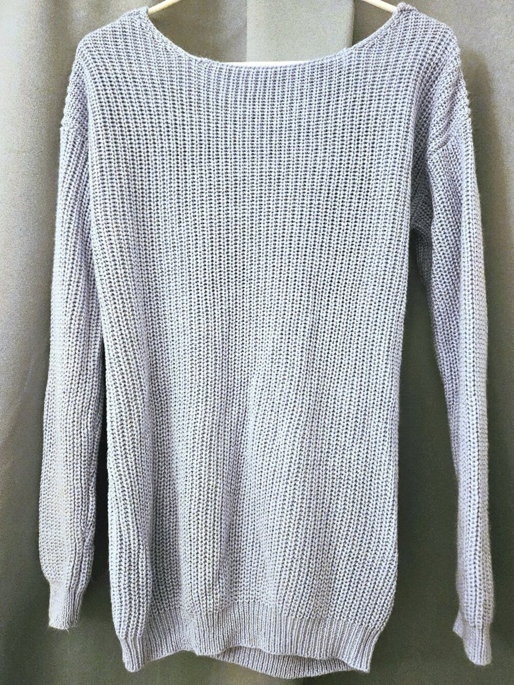 Nasty Gal Brand Knitted Sweater Light Blue Low Back Size Small